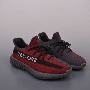 Yeezy 350 V2 Red Grey Color Block Sneakers